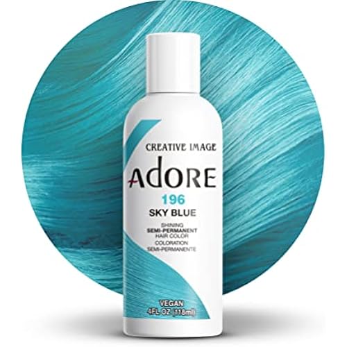 Adore Semi Permanent Hair Color, 196 Sky Blue, 4 Fl Oz