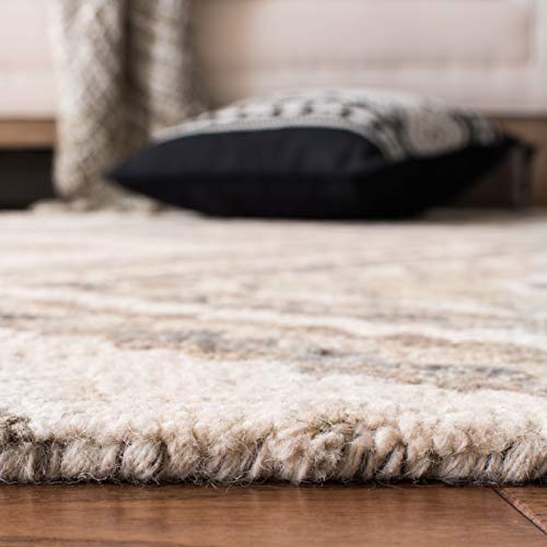 Tapete decorativo boho hecho a mano 3' x 5' Taupe/Ivory miniatura 5
