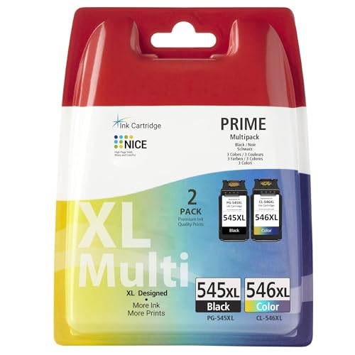 Neiber 545 546 Ink Cartridges, PG-545 Black CL-546 Colour Replacement for Canon 545 546 Ink Cartridges, Printer Ink 545 546 XL for Pixma TR4550 TR4551 MX495 TS3350 TS3150 MG3050 MG2550s TS3450 MX490