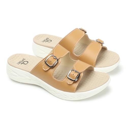 Image of Carlton London women's Comfortable & Lightweight Slip-On Sandals