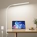 Lampe de bureau, 3 modes d'éclairage, 10 luminosités, cou de 60 cm de long et tête de 30 cm, lampe de bureau avec pince et adaptateur USB pour bureau, lecture, étude