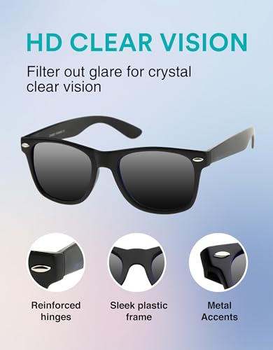 Image of zeroUV - Classic Colored Mirror Lens Square Horn Rimmed Sunglasses for Men Women