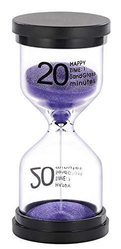 Image of SuLiao 20 Minute Sand Timer Hourglass：Colorful Small Purple Sand Clock 20Min, Plastic Sandglass for Kids, Games, Decorative, Classroom, Kitchen, Toothbrush Timer