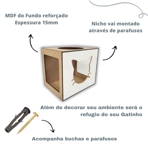 Nicho/Toca de Parede para Gatos (Branco)