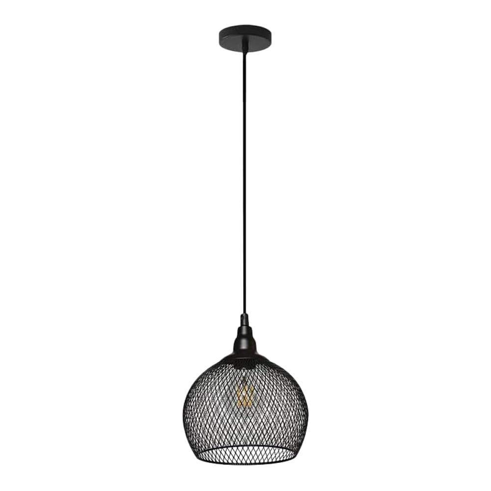 ZGDHWCR Creative Hollow Metal Pendant Lamp, American Industrial Style Hanging Light, E26 Light Source Single Head Chandelier, Restaurant Living Room Bedroom Decoration Light Fixtures