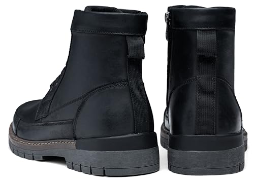 Image of Jousen Men's Motorcycle Combat Dress Boots with Zipper