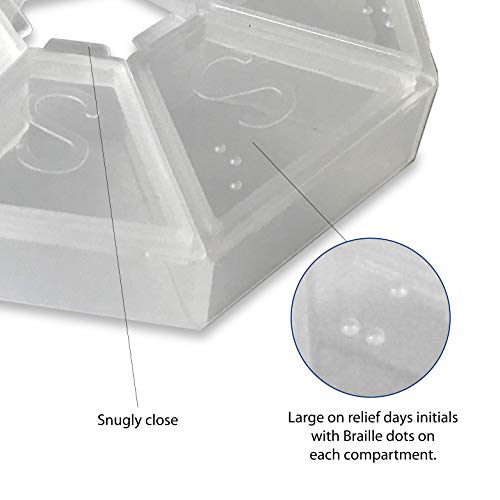 7-Sided Portable Pill Box Medicine Planner Small Case (Seven Day Weekly Travel Container) Medication, Vitamin Holder Boxes Organizer Pillbox Dispenser Organizer, Sorter And Reminder Containers #TOP6