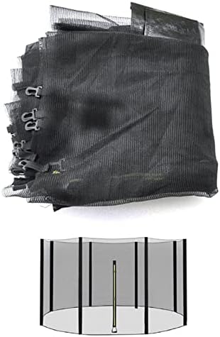 Replacement Trampoline Safety Net for Fitness Trampolines, Tear-Proof Enclosure with 8 Poles, Indoor/Outdoor Protective Surround Netting - Net Only