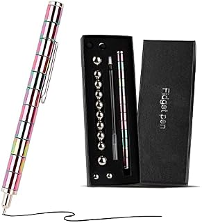 Magnetic Ballpoint Pen, Decompression Metal Ball Pen with Gift Box,Multifunctional Deformable Fidget Pen for Desk Toy, Suitable for office and Anxiety & Stress Reducing(Multicolour Pen Black ink)
