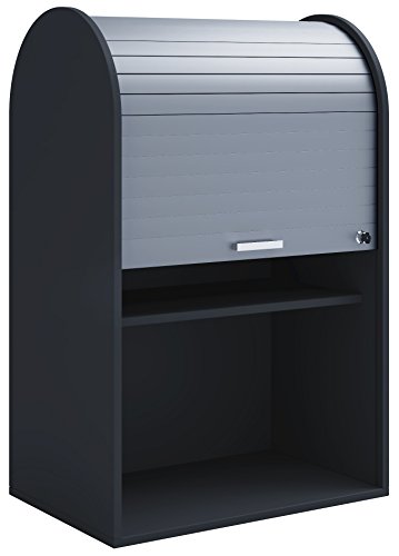 Preisvergleich Produktbild VCM Aktenschrank Akto Rolladenschrank Büroschrank Aktenaufbewahrung Bücherregal Aktenregal Büroregal Schwarz