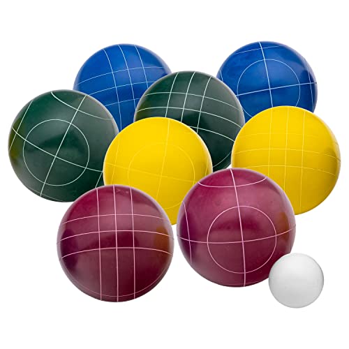 Franklin Sports Bocce Sets - Regulation Bocce Balls and Pallino - Beach and Lawn Bocce Set for Adults - Advanced, 90mm