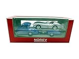 Miniatur. Norev – 311000 – Modellbau – Mercedes – Benz Renntransporter + W196 – 1954 – Maßstab 1:64, Blau/Silber