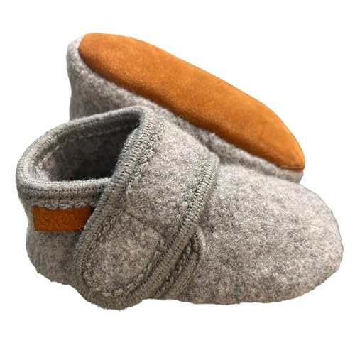 Image of SKOV Wool Booties Slippers for Boys Girls Unisex Toddler Baby Infant Child with Leather Sole