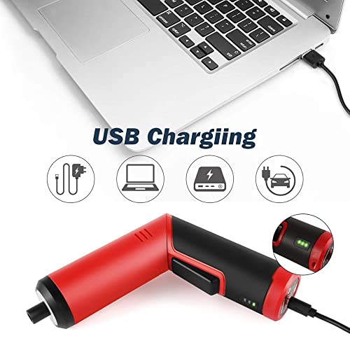 Werkzeug-Set, 57-teilig, Hand- und Elektrowerkzeug-Set mit 4 V Akkuschrauber, USB-Bohrmaschine, Haushaltswerkzeug-Set – Bild 5