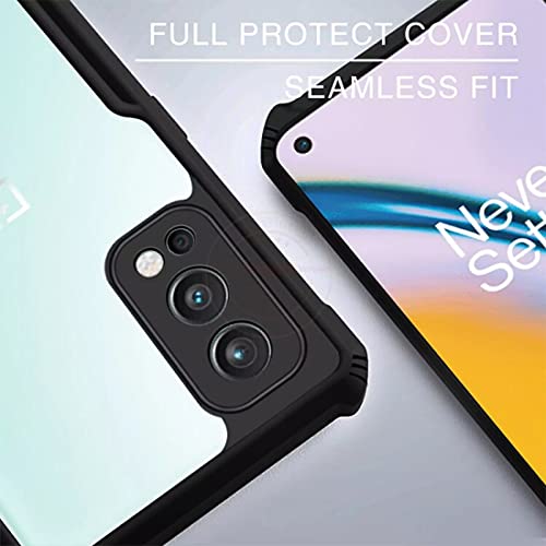 Image of REALCASE OnePlus Nord 2 Back Cover Case Shockproof Bumper Crystal Clear | 360 Degree Protection TPU+PC | Camera Protection | Acrylic Transparent Eagle Cover Case for Oneplus Nord 2 5G (X Black)