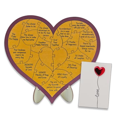 Heart-Shaped Wooden Puzzle Plaque