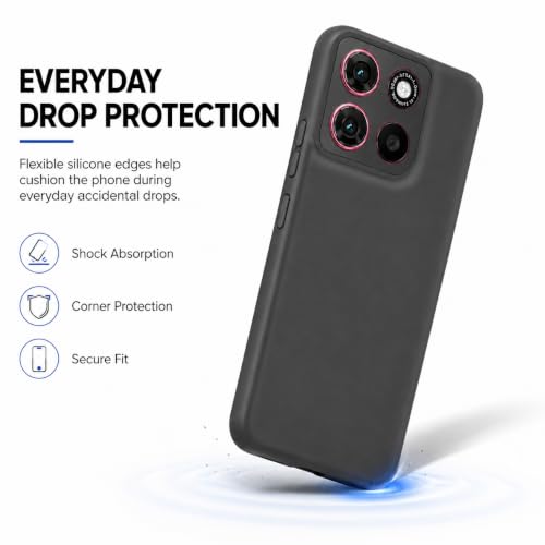 Image of FIRST MART Matte Silicone Back Cover for Motorola G Max - Black