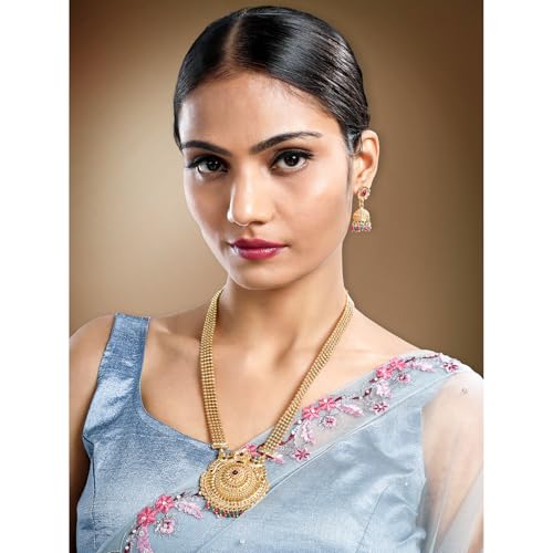 Image of Peora Gold Plated Bridal Jewellery Set with Kamarband Gift for Women Indian Traditional Ethnic Wedding