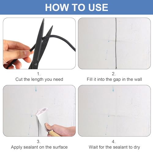 20 Meter Fugen Dichtschnur, Ø 4mm Durchm Fugenfüllprofil, Dichtung Schaum Rundschnur Schwarz Fugendichtschnur EPDM Runde Dichtschnur Fugenschnur Füllschnur für Türen Fenstern Decken Wänden