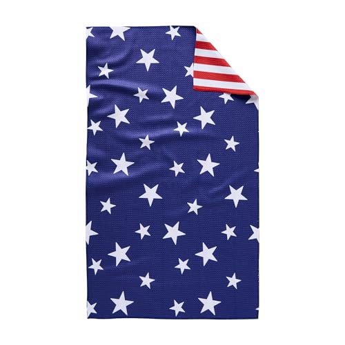 GEOMETRY Double Sided Kitchen Tea Towel -Quick Dry Microfiber Cloth Dish Towels for Kitchen Drying - Premium Quick Dry Towel (Patriotic, 1-Pack)