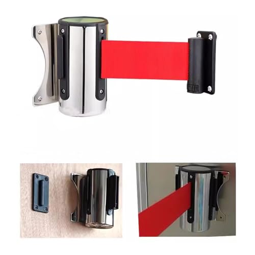 WallMaster 400 Wall Mount Retractable 13ft Belt Barrier Red, QueueSolutions WM400R-RW130 - View #2