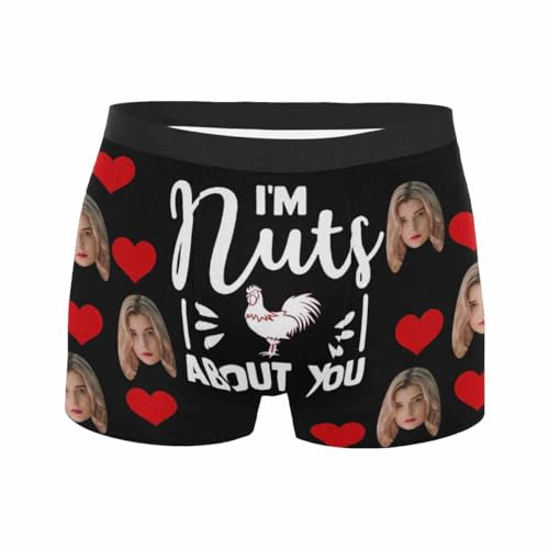 Custom Face Men Boxer Briefs Underwear Personalized Underpants with Photo Valentine's Day Gift for Husband Boyfriend