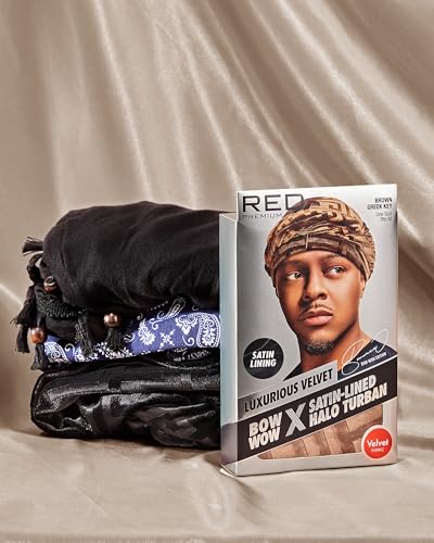 Image of Red by Kiss Bow Wow Premium Satin Mens Turban - Anti Breakage Moisture Retention, Stylish Soft Light Comfort Headwear