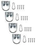 Nahntaipy Horse Tie Ring, Horse Cross Ties Set of 4 with Spring Snap Hook Carabiners, for Horse Stal