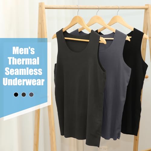 Toulite 3 Pcs Thermals for Men Tank Top Winter Thermal Sleeveles Shirts Men Underwear Tops Warm Undershirt Base Layer Vest3