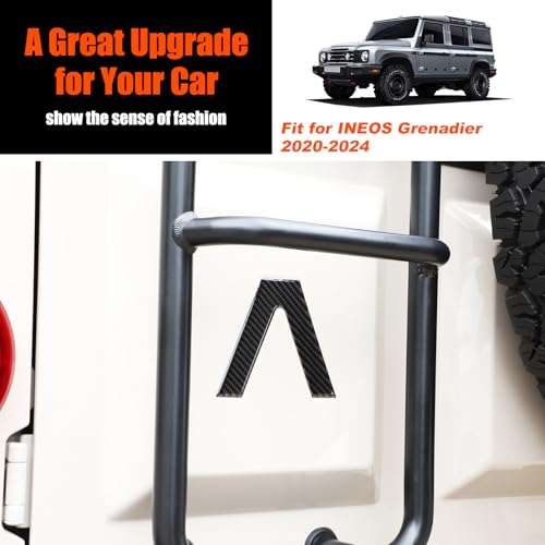 Image of Tailgate Decal Soft Carbon Fiber V-Shaped Sticker Compatible with INEOS Grenadier 2020-2026 Decorative Accessories (Black)