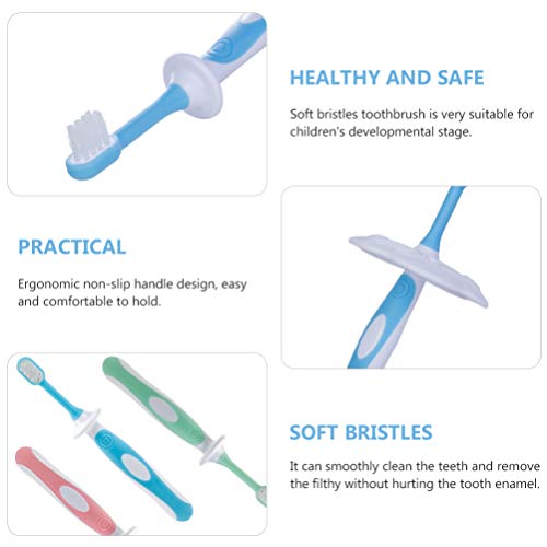 Kisangel Escova de Dentes de Silicone para Bebês com 2 Peças de Escova de Dentes de Treinamento Extr