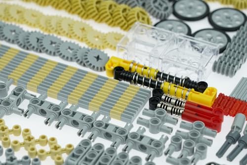 Image of MALEKO Gears Axles Wheels Motor Kit,800+PCS Building Block Technical Parts | Bulk Technical Pieces, Various Gears Pins Tires, Compatible with Major Brands, Fit for MOC Robots Vehicles, Smooth ABS