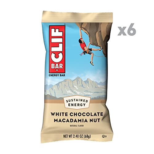 Clif Bars - Energy Bars - White Chocolate Macadamia Nut Flavor - Made With Organic Oats - Plant Based Food - Vegetarian - Kosher (2.4 Ounce Protein Bars, 6 Count) Packaging May Vary #TOP1