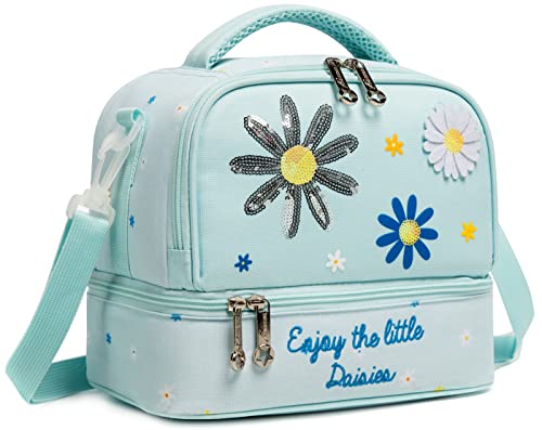 Mohco Kids Lunch Bag Insulated Bento Cooler Bag Two Compartments Cooler For Boys And Girls With Adjustable Strap Travel Lunch Tote #TOP7