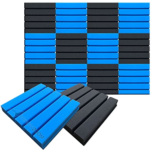 Arrowzoom 12個 (ブラックブルー) スタジオおよびホームレコーディングの壁のの防音のための新しいフラットウェッジプラスPROシリーズ DD1198