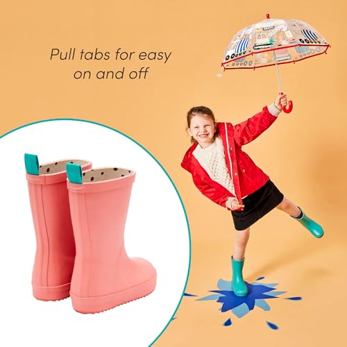 Ten Little Toddler Rain Boots for Boys & Girls, Waterproof, Lightweight, Flexible Rubber Wellies with Traction for Kids & Toddler Snow Boots for Boys & Girls, Waterproof, Insulated - Size 104