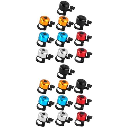 BESTOYARD 20 Pcs Bike Bell - Loud Crisp Sound Mini Aluminum Bicycle Bell for - Easy to Install Safety Accessories for Adult Kids Bicycles - Assorted Colors