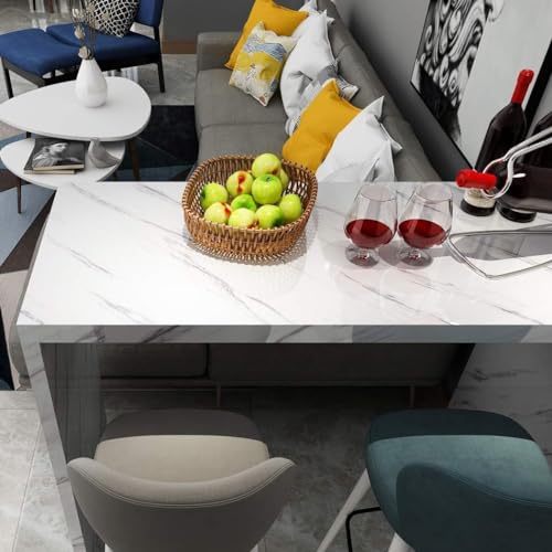 Image of VYOOx Marble Wallpaper Peel and Stick Waterproof Wallpaper for Home Kitchen Countertop Cabinet Furniture Oil Proof Kitchen Stickers (4, White (2 Ft X 6.5 Ft))