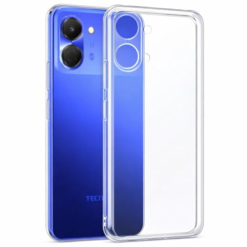 Image of COVERBLACK Soft Rubber Silicon Clear Case Back Cover Compatible for Tecno Spark Go 3 - Transparent