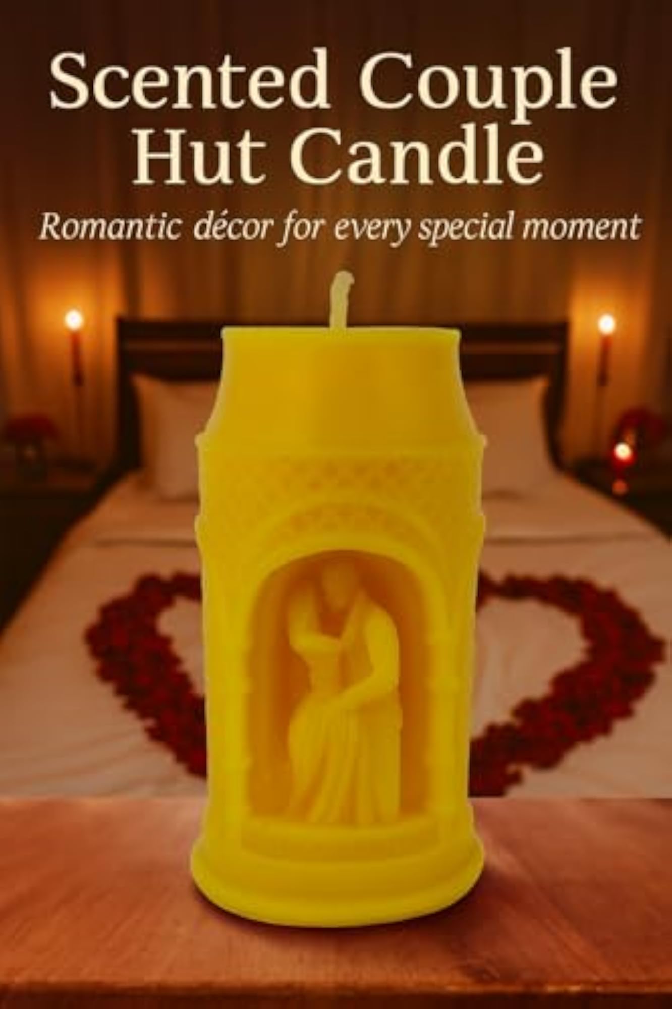 Nectar Scented Couple Hut Candle, Gift for Home Decor