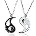 Jstyle Jewelry Alloy Friendship Yin Yang Necklace 2 Piece Pendant Couples Necklace