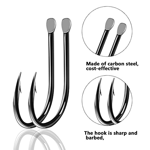 Chstarina-500-Stueck-Angelhaken-Kohlenstoffstahl-Angelhaken-Set-in-10-Groessen-Angelhaken-mit-Widerhaken-Angelhaken-mit-Oese-Angelzubehoer-mit-Kunststoffbox-fuer-Salzwasser-und-Suesswasser