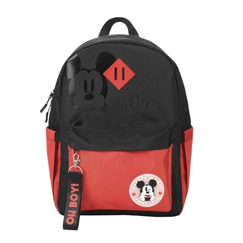 Disney Mickey Mouse Character Face 16.5 Adult Black & Orange Backpack