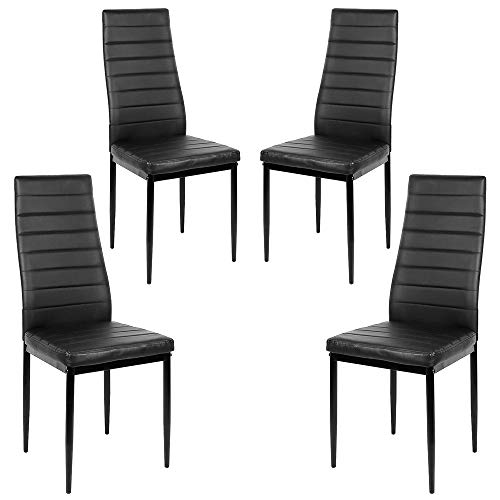 Sarah Pack 4 Sillas De Comedor Sillas Para Salón De Diseño Con Respaldo Acolchado Para Casa, 48 42 97 Cm