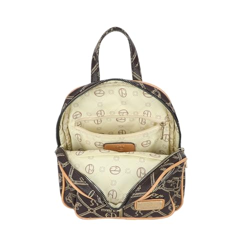 Image of MKP COLLECTION Small Backpack Purse for Women, Giulia Pieralli Designer Pattern Faux Leather Fashion Travel Bag, Elegant Multi-Pocket Ladies Daypack