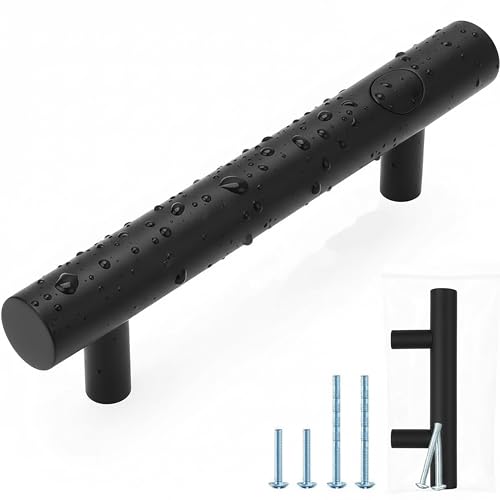 50 Pack Black Cabinet Handles 3 inch, Stainless Steel Drawer