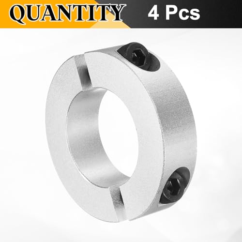 QUARKZMAN 4 Stück Geteilte Klemmringe für Welle, 40mm Bohrung 70mm AD 18mm Breite Stellringe Aluminiumlegierung Gewindestift Wellenkragen