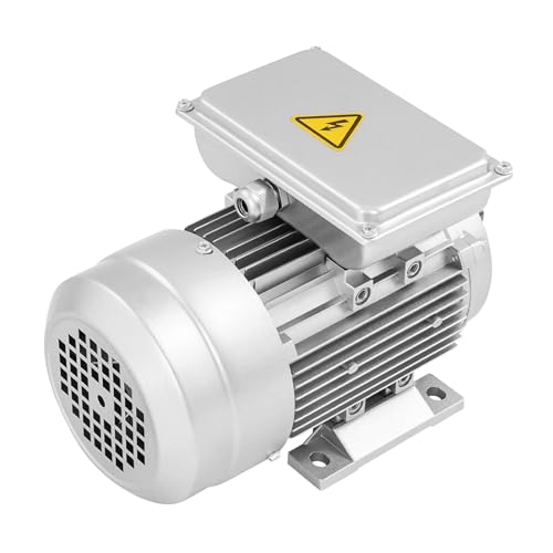 Motor eléctrico 750 W 1HP – 1 motor de engranaje de 1 fase, 1380 rpm, eje de 19 mm, clase de protección IP55, motor para hormigoneras, ventiladores, bombas y herramientas, 240 V