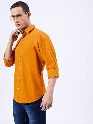 Image of Ben Martin Men's Cotton Regular Collar Shirt with Chest Pocket || Classic Collar, Slim Fit, Casual & Formal Wear || Soft & Breathable Fabric || Full Sleeve Shirt for Men