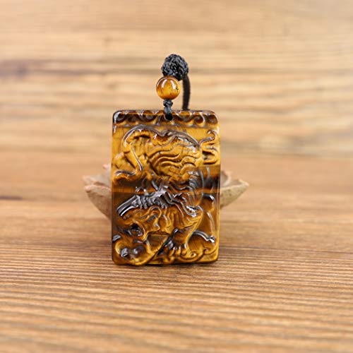 Mens Tiger Eye Stone Totem Tiger Pendant Necklace (Brown Tiger Eye)4